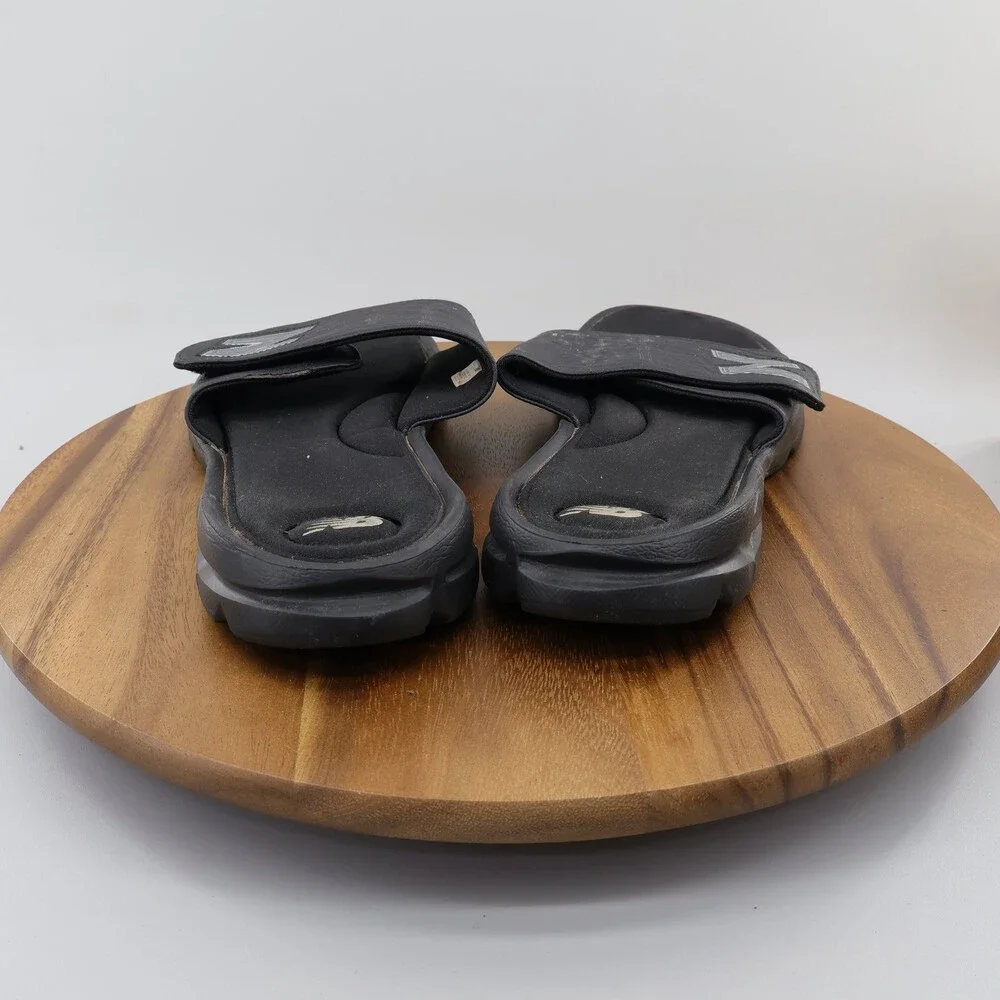 New Balance Men's US 12 Black Gray Adjustable Strap Slide Sandals